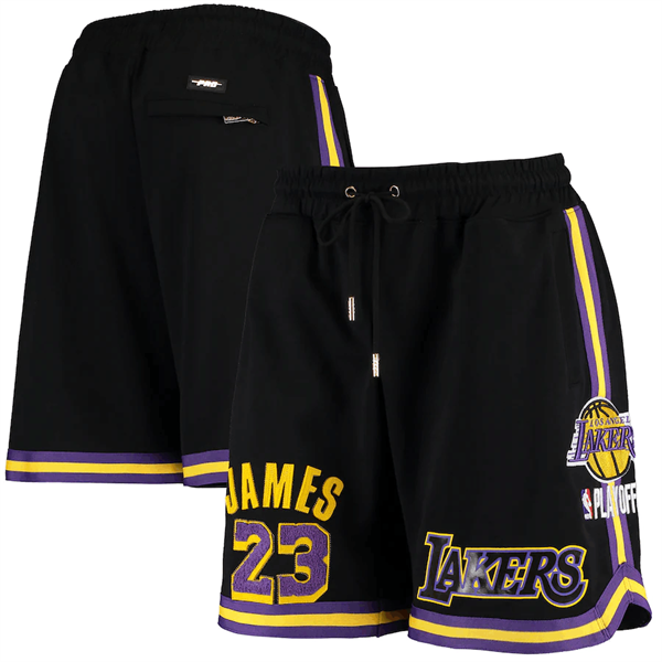 Men's Los Angeles Lakers #23 LeBron James Black Shorts